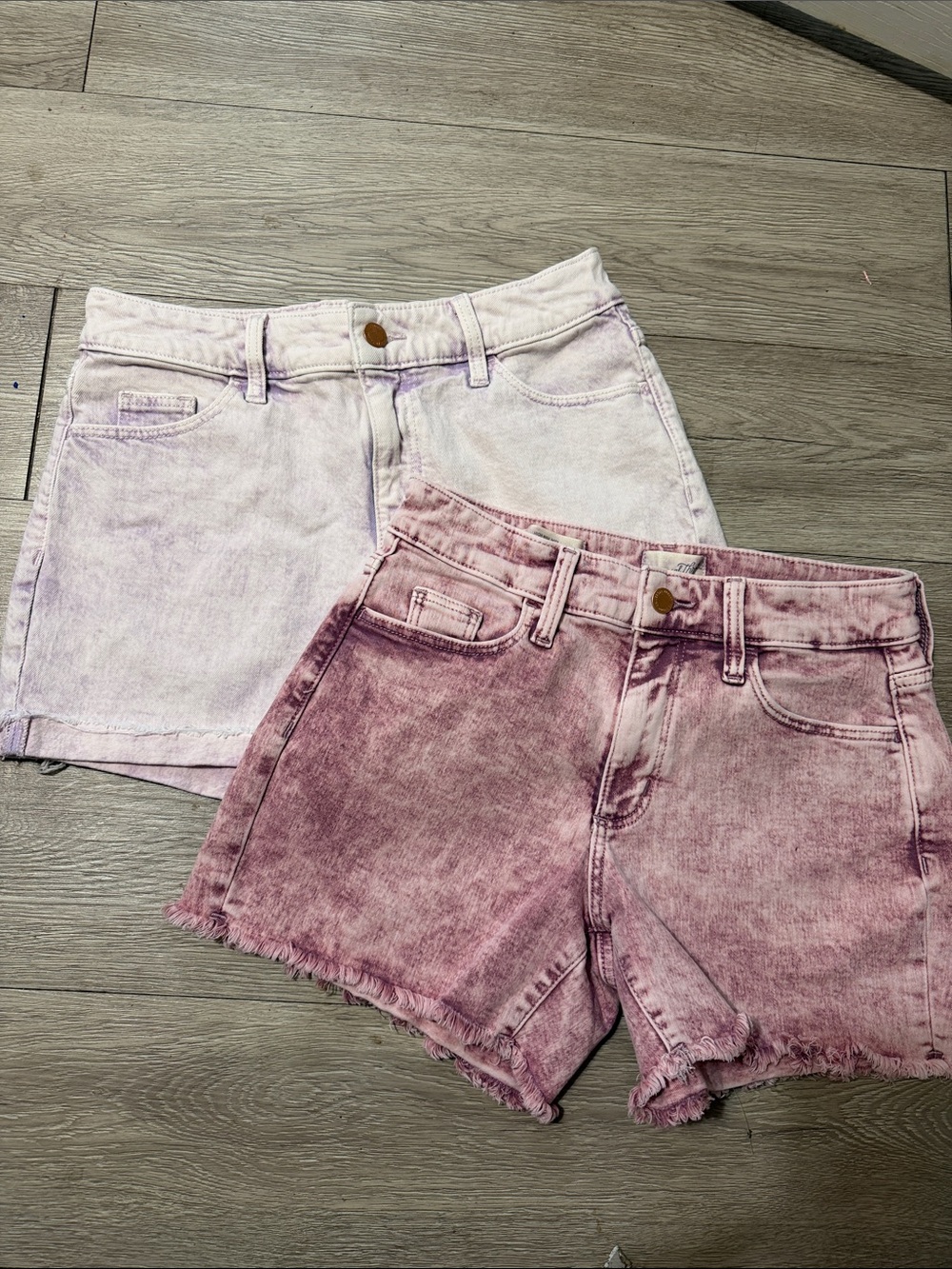 Two pack! Universal Thread Pink Washed Denim Shorts Duo - Lavender & pink